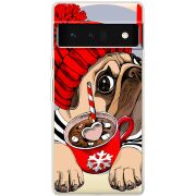 Прозрачный чехол BoxFace Google Pixel 6 Pro Winter Puggy