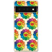 Прозрачный чехол BoxFace Google Pixel 6 Pro Hippie Flowers