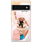 Прозрачный чехол BoxFace Google Pixel 6 Pro Travel Girl