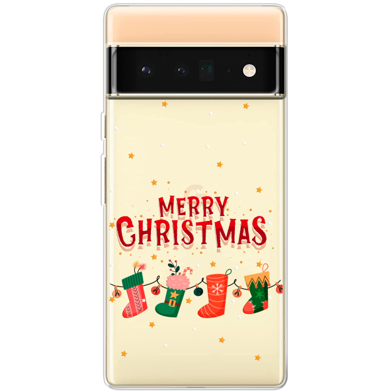 Прозрачный чехол BoxFace Google Pixel 6 Pro Merry Christmas