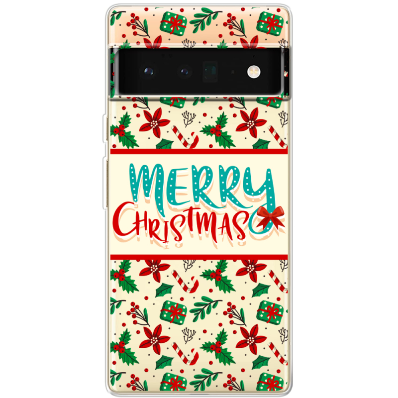 Прозрачный чехол BoxFace Google Pixel 6 Pro Vintage Christmas Pattern