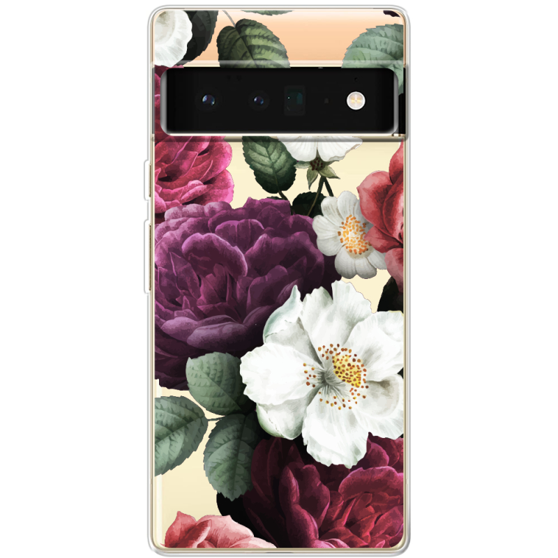 Прозрачный чехол BoxFace Google Pixel 6 Pro Floral Dark Dreams