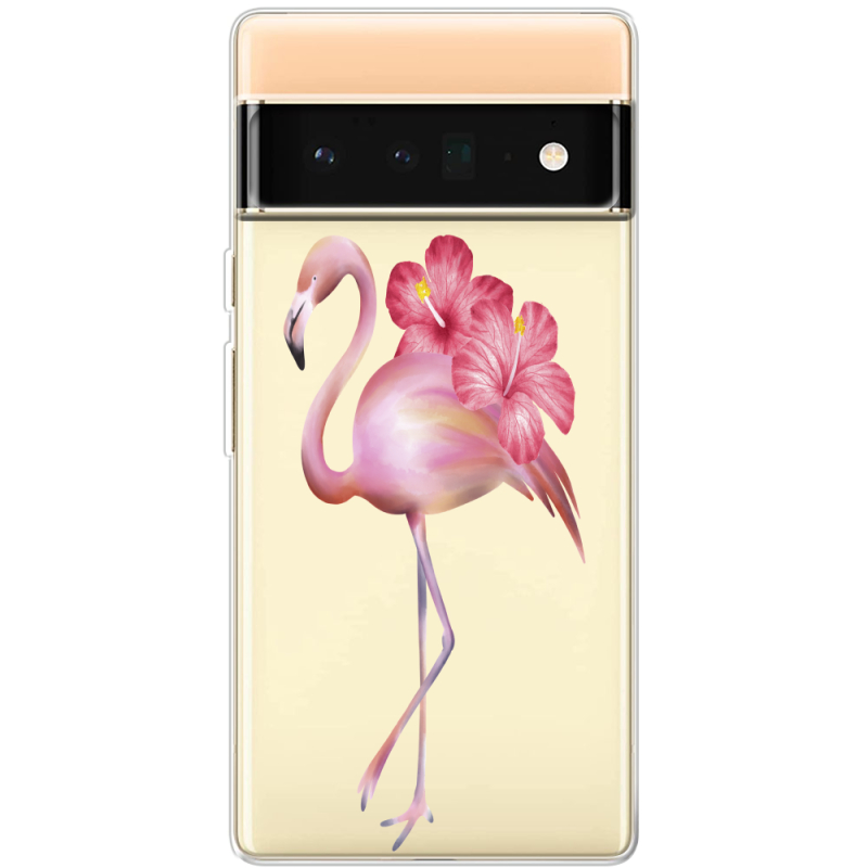 Прозрачный чехол BoxFace Google Pixel 6 Pro Floral Flamingo