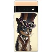 Прозрачный чехол BoxFace Google Pixel 6 Pro Steampunk Cat