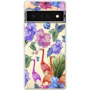 Прозрачный чехол BoxFace Google Pixel 6 Pro Flamingo