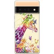 Прозрачный чехол BoxFace Google Pixel 6 Pro Colorful Giraffe
