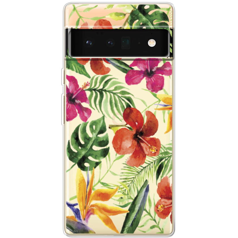 Прозрачный чехол BoxFace Google Pixel 6 Pro Tropical Flowers