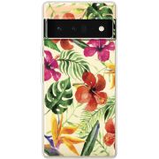 Прозрачный чехол BoxFace Google Pixel 6 Pro Tropical Flowers