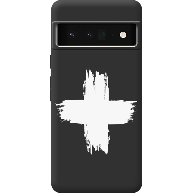 Черный чехол BoxFace Google Pixel 6 Pro Білий хрест ЗСУ
