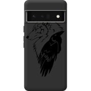 Черный чехол BoxFace Google Pixel 6 Pro Wolf and Raven