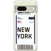 Прозрачный чехол BoxFace Google Pixel 7 Ticket New York