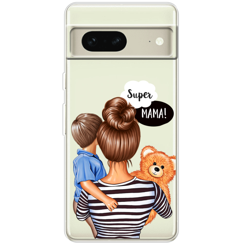 Прозрачный чехол BoxFace Google Pixel 7 Super Mama and Son