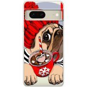 Прозрачный чехол BoxFace Google Pixel 7 Winter Puggy