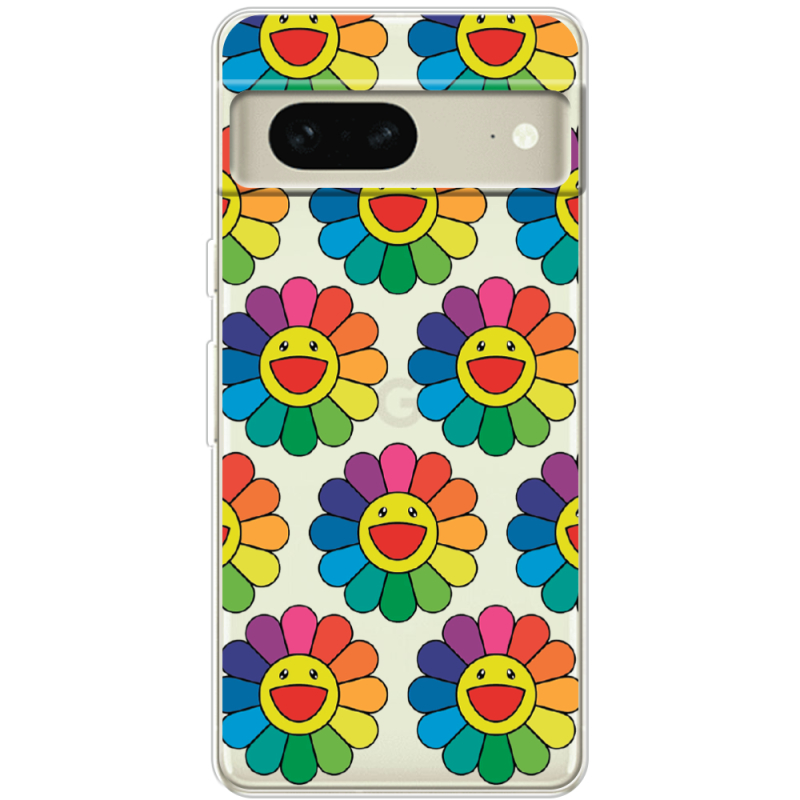 Прозрачный чехол BoxFace Google Pixel 7 Hippie Flowers