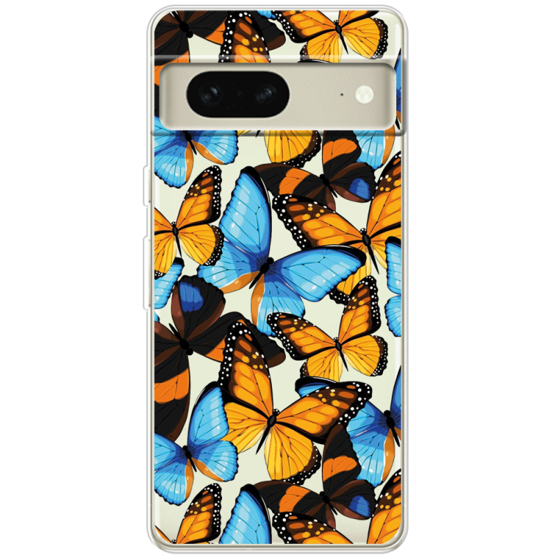 Прозрачный чехол BoxFace Google Pixel 7 Butterfly Morpho