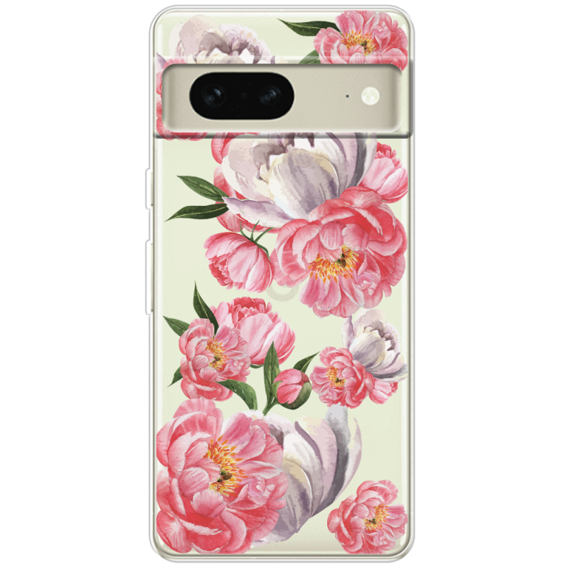 Прозрачный чехол BoxFace Google Pixel 7 Peony Watercolor Style