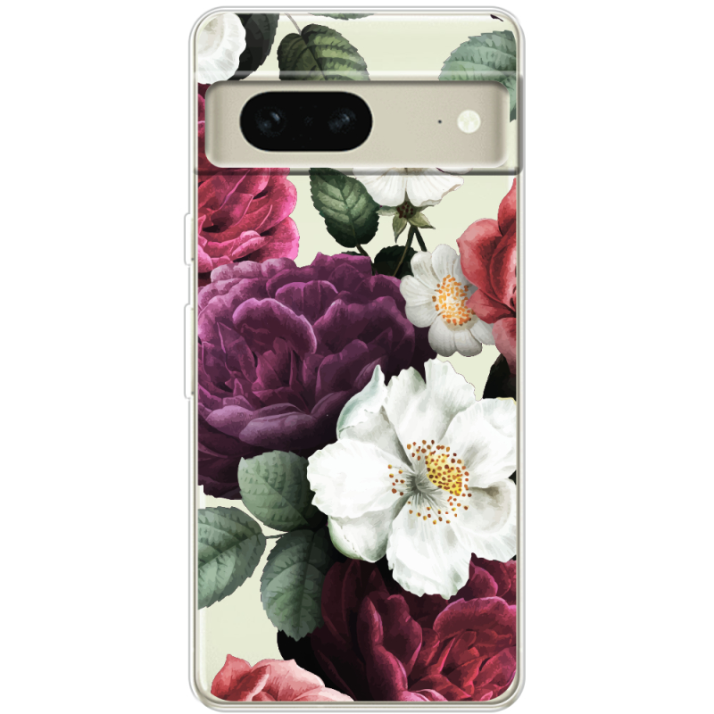 Прозрачный чехол BoxFace Google Pixel 7 Floral Dark Dreams