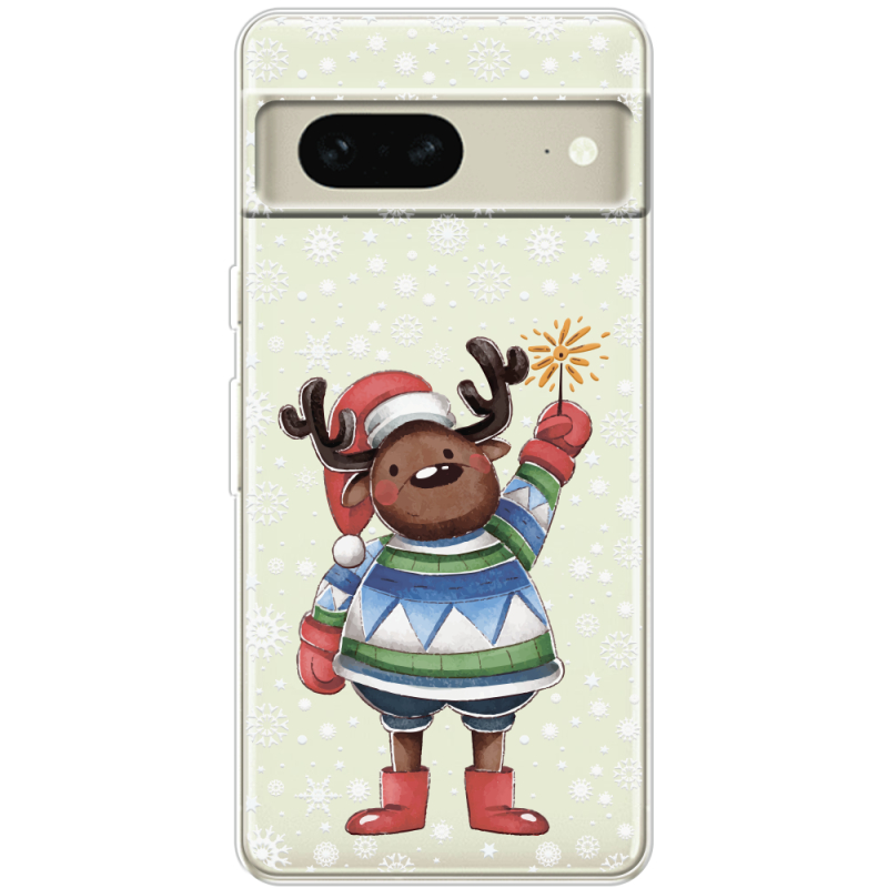 Прозрачный чехол BoxFace Google Pixel 7 Christmas Deer with Snow