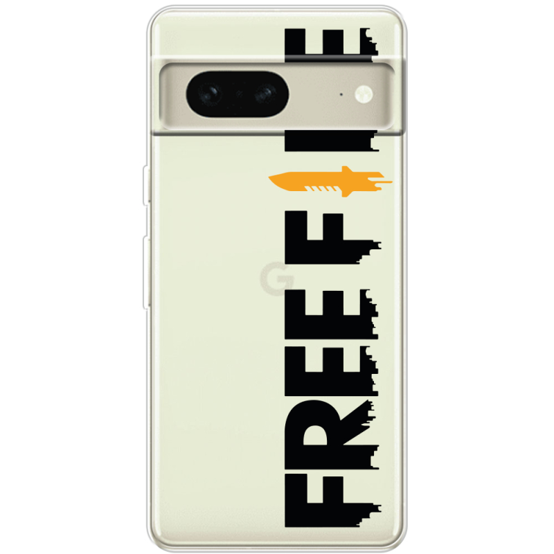 Прозрачный чехол BoxFace Google Pixel 7 Free Fire Black Logo