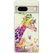 Прозрачный чехол BoxFace Google Pixel 7 Colorful Giraffe