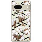 Прозрачный чехол BoxFace Google Pixel 7 Cotton flowers