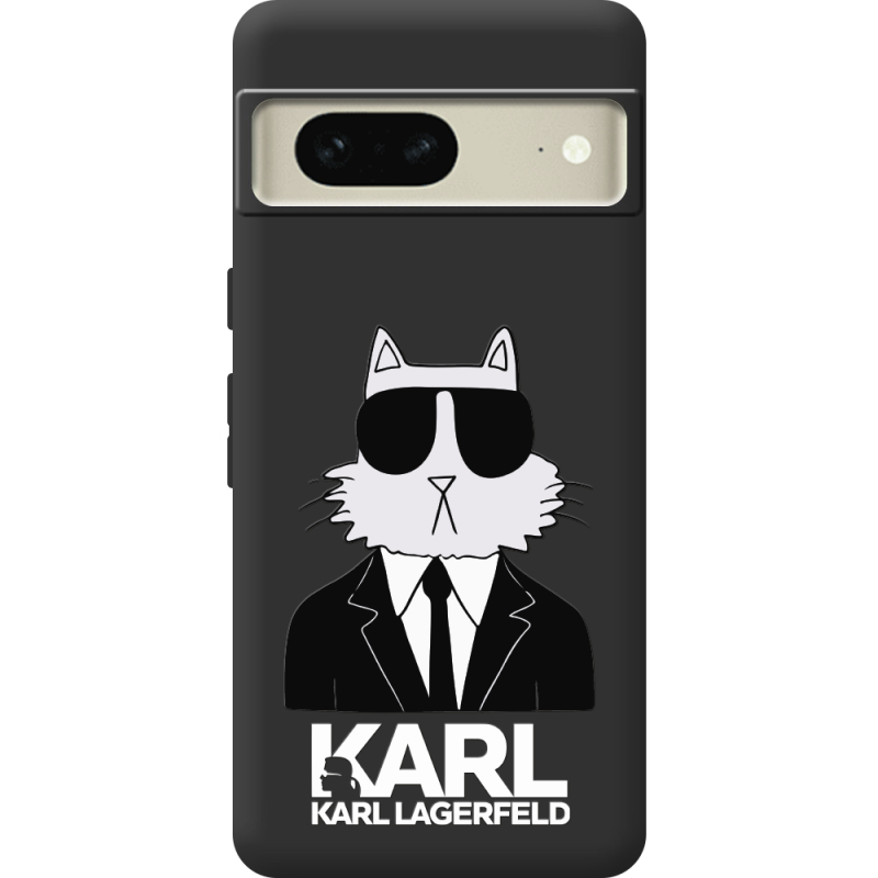 Черный чехол BoxFace Google Pixel 7 Cat in Black