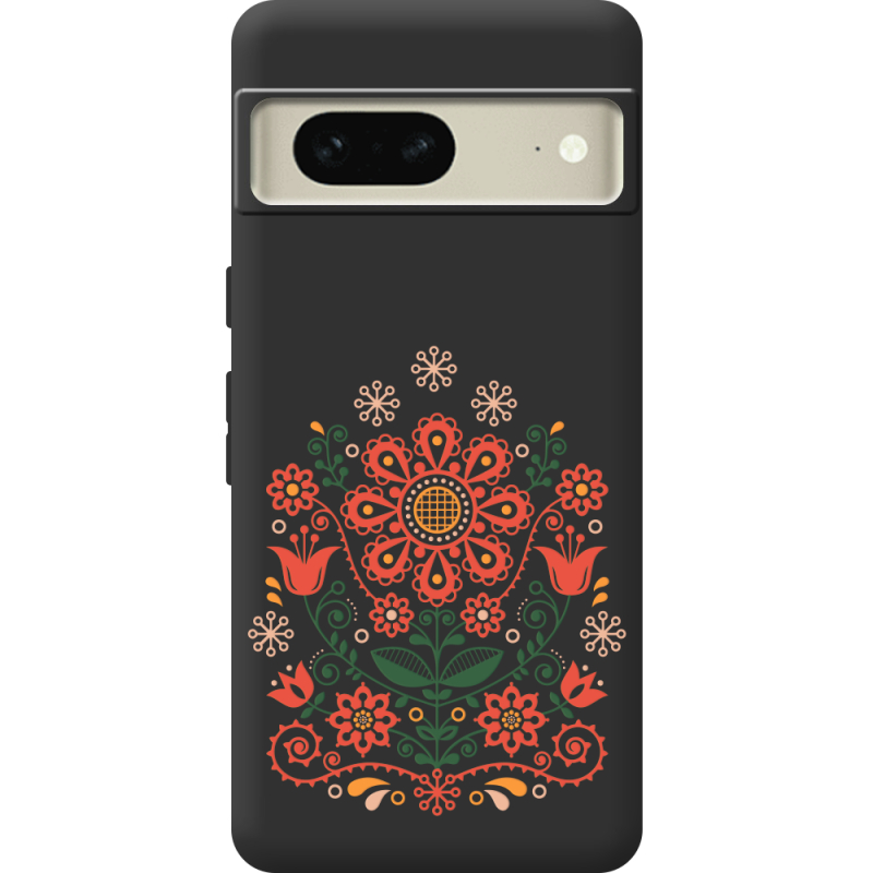 Черный чехол BoxFace Google Pixel 7 Ukrainian Ornament