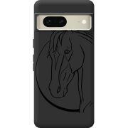 Черный чехол BoxFace Google Pixel 7 Horse