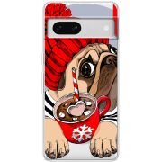 Прозрачный чехол BoxFace Google Pixel 7A Winter Puggy