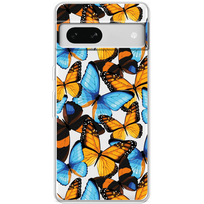 Прозрачный чехол BoxFace Google Pixel 7A Butterfly Morpho