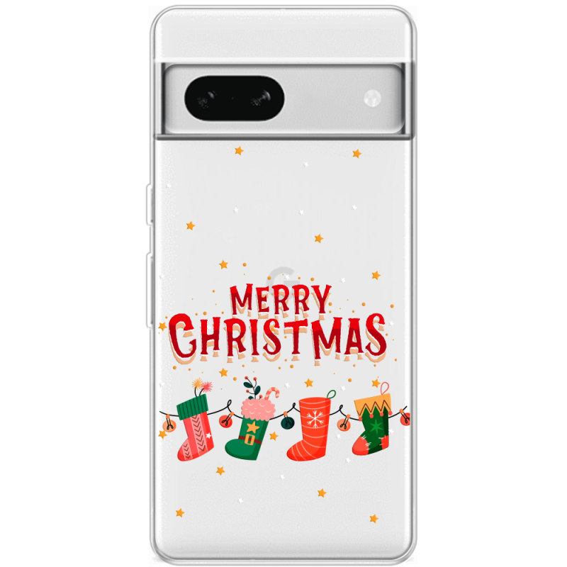 Прозрачный чехол BoxFace Google Pixel 7A Merry Christmas