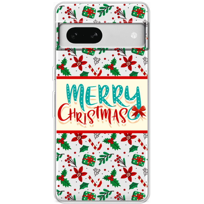 Прозрачный чехол BoxFace Google Pixel 7A Vintage Christmas Pattern