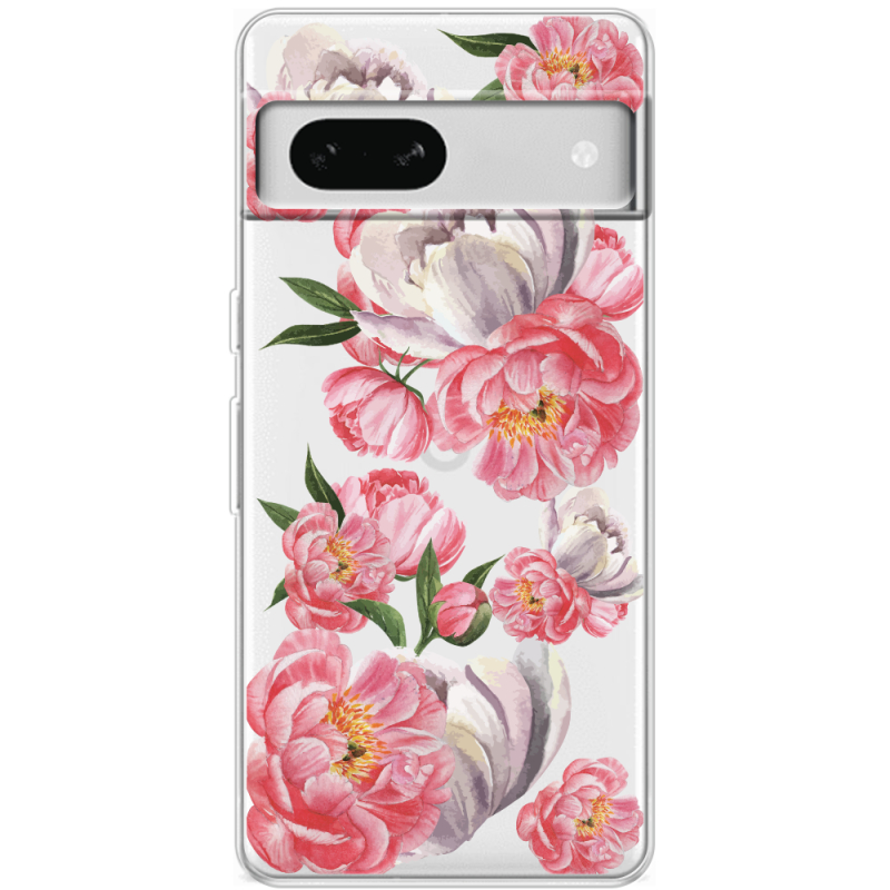 Прозрачный чехол BoxFace Google Pixel 7A Peony Watercolor Style