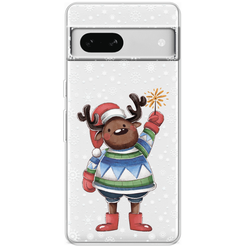 Прозрачный чехол BoxFace Google Pixel 7A Christmas Deer with Snow