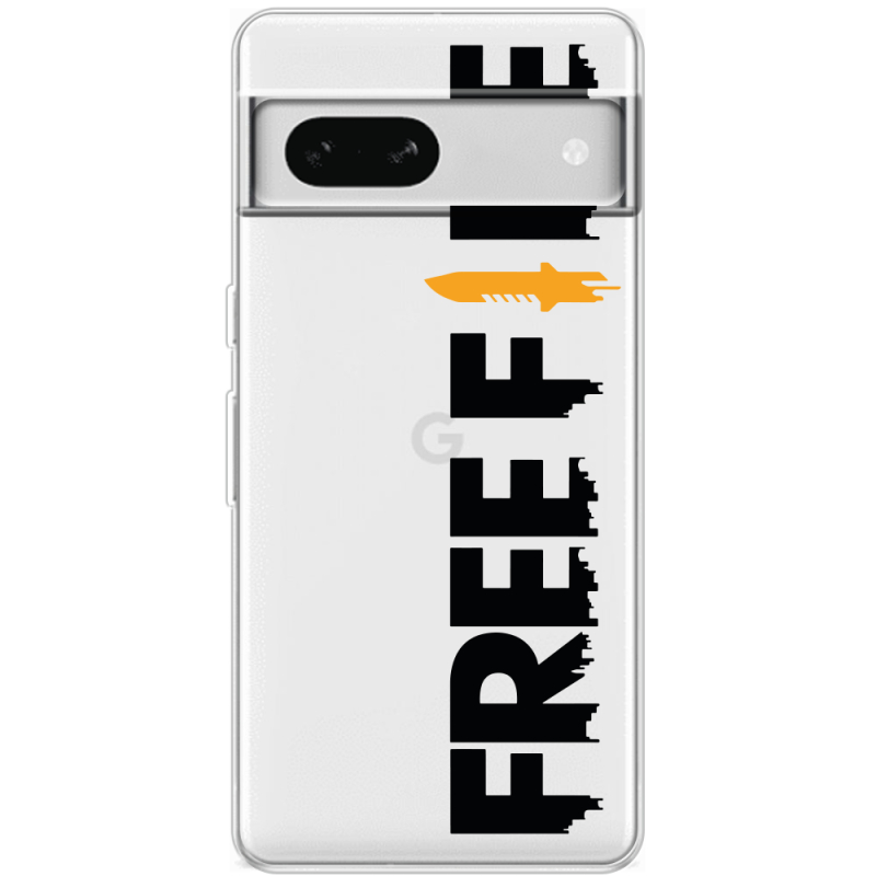 Прозрачный чехол BoxFace Google Pixel 7A Free Fire Black Logo