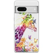 Прозрачный чехол BoxFace Google Pixel 7A Colorful Giraffe