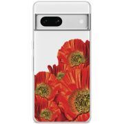 Прозрачный чехол BoxFace Google Pixel 7A Red Poppies