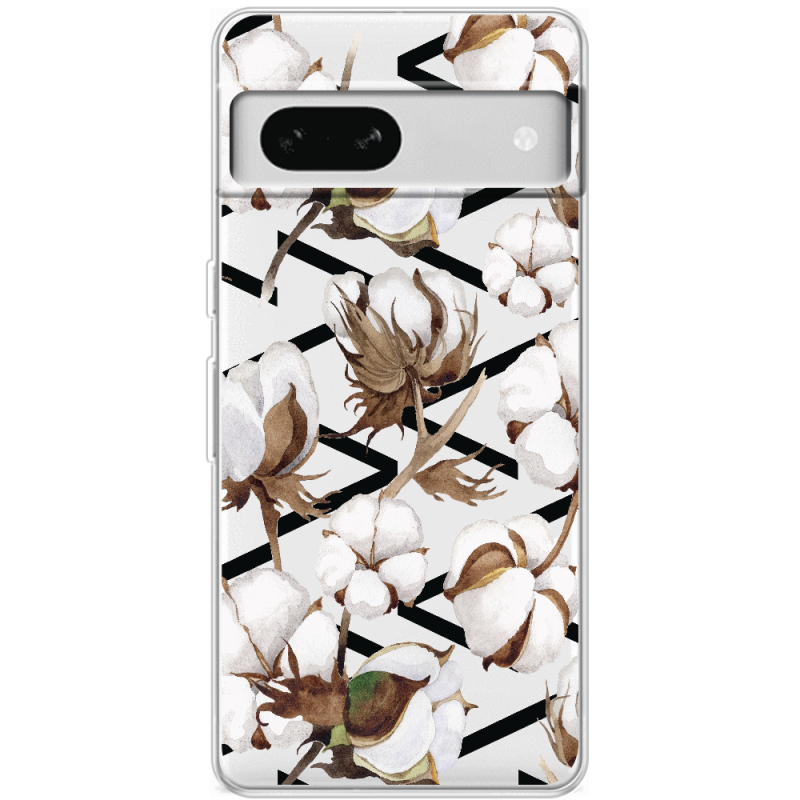 Прозрачный чехол BoxFace Google Pixel 7A Cotton flowers