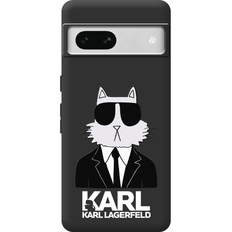 Черный чехол BoxFace Google Pixel 7A Cat in Black