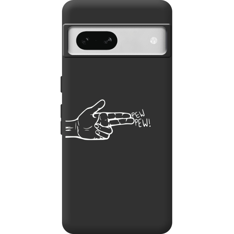 Черный чехол BoxFace Google Pixel 7A Pew Pew