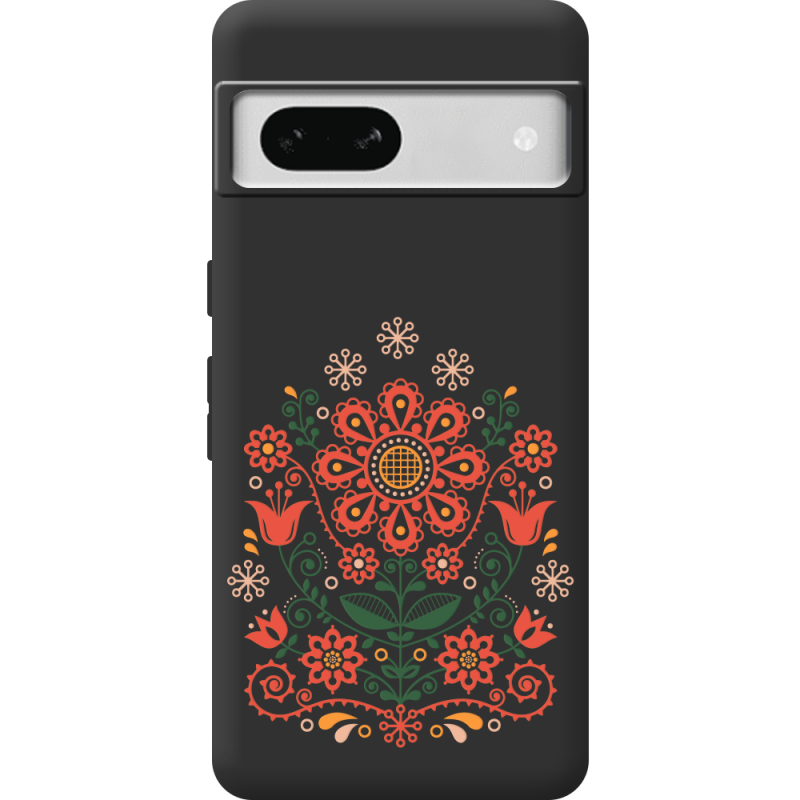 Черный чехол BoxFace Google Pixel 7A Ukrainian Ornament