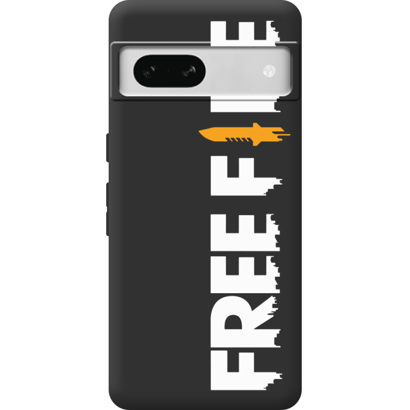 Черный чехол BoxFace Google Pixel 7A Free Fire White Logo