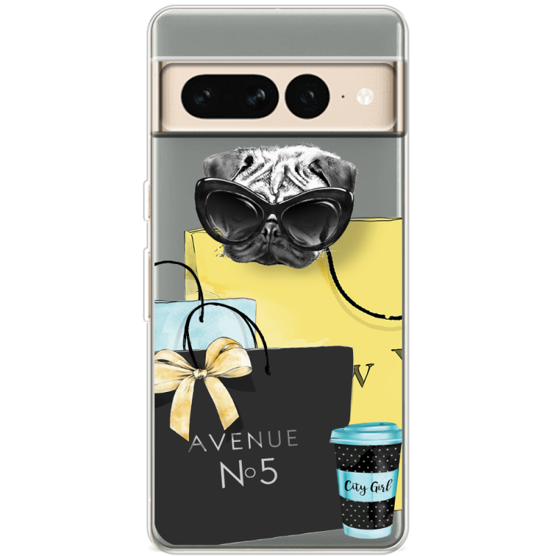 Прозрачный чехол BoxFace Google Pixel 7 Pro Fashion Pug