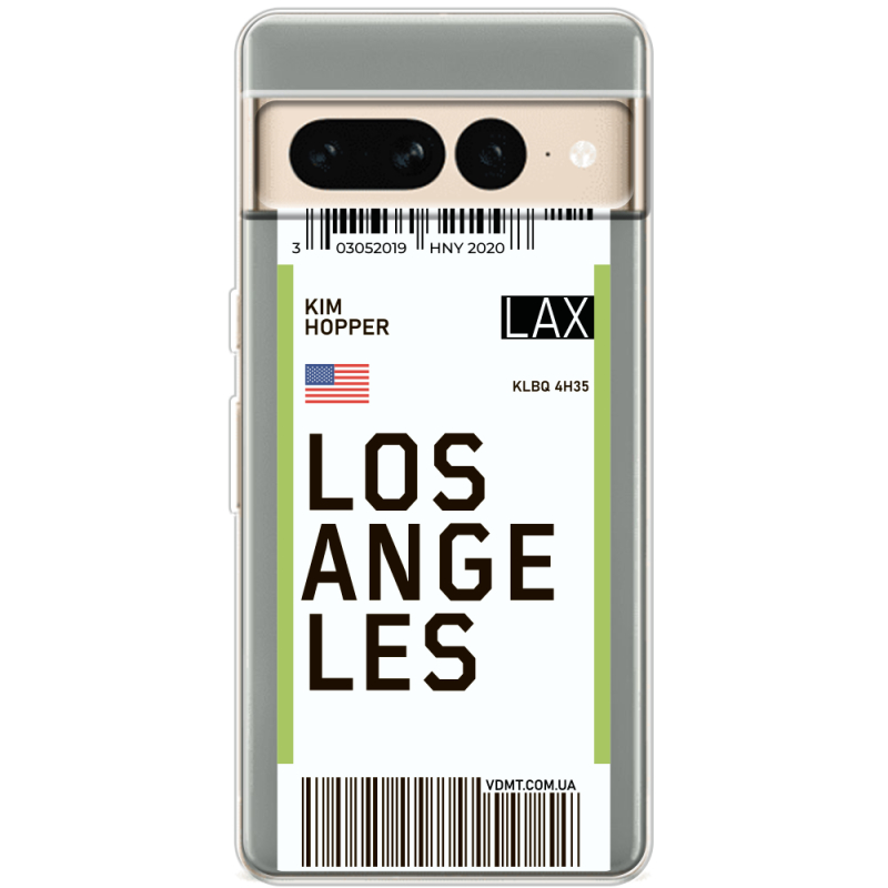 Прозрачный чехол BoxFace Google Pixel 7 Pro Ticket Los Angeles