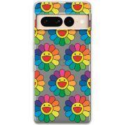 Прозрачный чехол BoxFace Google Pixel 7 Pro Hippie Flowers