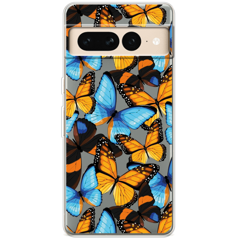 Прозрачный чехол BoxFace Google Pixel 7 Pro Butterfly Morpho