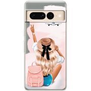 Прозрачный чехол BoxFace Google Pixel 7 Pro Travel Girl