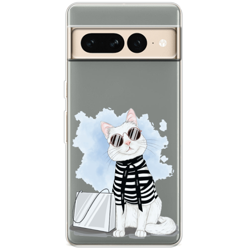 Прозрачный чехол BoxFace Google Pixel 7 Pro Cat Style