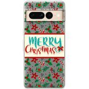 Прозрачный чехол BoxFace Google Pixel 7 Pro Vintage Christmas Pattern