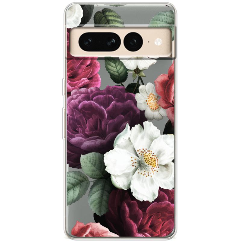 Прозрачный чехол BoxFace Google Pixel 7 Pro Floral Dark Dreams